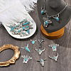 24Pcs 6 Styles Bohemian Synthetic Turquoise Cattle Pendants FIND-SZ0019-83-6