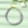 Polyester Metallic Braided Multi-strand Cord Bracelet for Bracelet Making BJEW-H642-02G-08-1