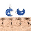 925 Sterling Silver Enamel Moon with Star Charms STER-G050-04S-3