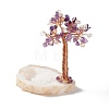 Natural Amethyst with Citrine Chips and Natural Quartz Crystal Pedestal Display Decorations DJEW-G027-12RG-01-2