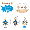10Pcs 5 Colors Rack Plating Brass Micro Pave Cubic Zirconia Charms ZIRC-HY0001-03-2