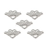 Brass Micro Pave Clear Cubic Zirconia Connector Charms KK-E068-VB343-3