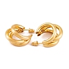 C-Shaped Brass Multi-Strand Half Hoop Stud Earrings for Women EJEW-G391-05G-3