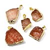 Raw Rough Natural Dyed Quartz Crystal Pendants G-G895-05LG-02-1