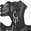Natural Quartz Crystal & Synthetic Moonstone Beads & Alloy Pendant Chandelier Earrings EJEW-TA00814-2