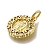 Brass Micro Pave Clear Cubic Zirconia Pendants ZIRC-I070-031G-2