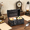 1Pcs Vintage Wooden Jewelry Treasure Chest Packaging Boxes for Trinkets CON-TW0001-06-4