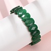 Dyed Natural White Jade Beaded Stretch Bracelets for Unisex G-K303-01K-03-1