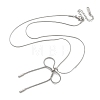 Anti-Tarnish 304 Stainless Steel Bowknot Pendant Round Snake Chain Necklaces for Women NJEW-Z044-10P-2