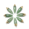 Natural Green Aventurine Pointed Pendants G-Q495-10G-1