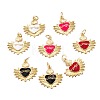 Real 18K Gold Plated Brass Enamel Pendants KK-A155-15G-1