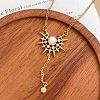 Brass Pave Clear Cubic Zirconia Pendant 304 Stainless Steel Cable Chain Necklaces for Women WGF3523-03-1