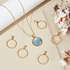10Pcs Stainless Steel Open Back Bezel Pendant Cabochon Settings STAS-UN0061-36A-2