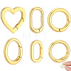 6Pcs 6 Styles Brass Spring Gate Rings KK-BBC0028-45-1
