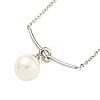 Plastic Imitation Pearl Round Pendant Necklaces NJEW-Z041-05P-2