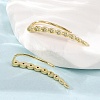 Brass Pave Cubic Zirconia Stud Crawler Earrings KK-CBAA351-04G-2