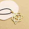 Bohemian Style Zinc Alloy Pendant Black Waxed Cord Necklaces for Women FS-WG15105-08-1