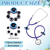 10Pcs 2 Colors Evil Eye Resin Stethoscope Pendant Decorations HJEW-ME00155-2