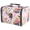 1Pc Butterfly Printed PU Leather Treasure Chest Boxes for Trinkets CON-WR0001-21-1
