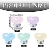 5Pcs 5 Colors Plastic Heart Shaped Toilet Tank Button AJEW-TA0003-58-4