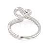 304 Stainless Steel Cubic Zirconia Open Cuff Ring for Women RJEW-S406-05P-03-3