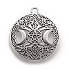 Tibetan Style Hollow Alloy Pendants TIBEP-F075-01AS-RS-1