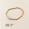 304 Stainless Steel & Nuggets Natural Green Aventurine Beaded Stretch Bracelets for Women WG78C83-04-1