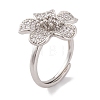 Brass Micro Pave Cubic Zirconia Rings KK-K367-09P-1