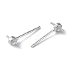 Rhodium Plated 925 Sterling Silver Stud Earring Findings STER-M115-12P-2