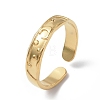 Ion Plating(IP) 304 Stainless Steel Crescent Moon Open Cuff Ring for Women X-RJEW-C046-01G-1