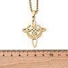 304 Stainless Steel Viking Knot Cross with Moon Pendant Necklaces for Men NJEW-S440-09G-3