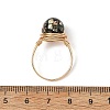 Eco-Friendly Copper Wire with Natural Abalone Shell Beads Finger Rings RJEW-JR01099-5
