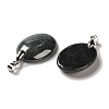Natural Black Stone Pendants G-Z055-03P-15-2