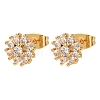 Brass Micro Pave Cubic Zirconia Stud Earrings for Women EJEW-F418-03G-5