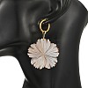 Natural Shell 202 Stainless Steel Dangle Huggie Hoop Earrings for Women EJEW-JE07439-01-2