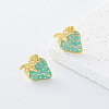 304 Stainless Steel Enamel Stud Earrings for Women GP7417-3-1