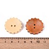 Spray Painted Natural Wood Buttons WOOD-T032-34M-3