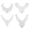4Pcs 4 Styles Polyester Computerized Embroidery Collar DIY-TA0015-71-1