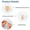 10Pcs 5 Styles 304 Stainless Steel & Brass  Cuff Earrings EJEW-HS0001-44B-3