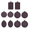 10Pcs 5 Styles Wood Pendant Cabochon Settings WOOD-TA0003-05-1