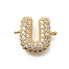 Brass Micro Pave Cubic Zirconia Links KK-I717-04U-1