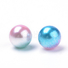 Rainbow Acrylic Imitation Pearl Beads OACR-R065-6mm-A05-2