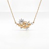 Two Tone 304 Stainless Steel 3D Cloud with Sun and Bird Pendant Necklaces for Women WG5A286-02-1