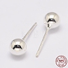 925 Sterling Silver Stud Earrings STER-K028-01S-4mm-4