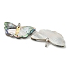 Rack Plating Brass Pave Natural Paua Shell & White Shell Big Pendants KK-U025-12P-07-2