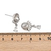 Brass Micro Pave Clear Cubic Zirconia Teardrop Stud Earring Findings KK-H524-07P-3