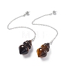 Natural Tiger Eye Pointed Dowsing Pendulums AJEW-B020-04P-02-1