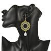 Brass Glass Beads Dangle Earrings EJEW-MZ00764-03-5