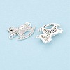 Brass Micro Pave Clear and Black Cubic Zirconia Connector Charms KK-N288-14S-3