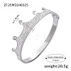 304 Stainless Steel Pave Cubic Zirconia Hinged Bangles for Women FS-WG9A3B1-04-1